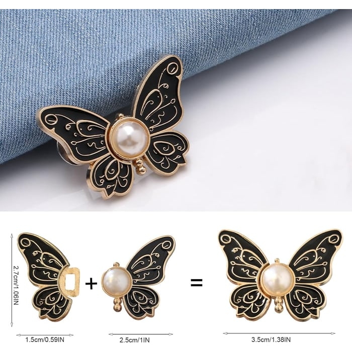 Women's Butterfly Waist Tightener Clips with Adjustable Pins and Filigree Details - Image 16