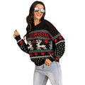 Women's Christmas Sweater Crewneck Knit with Reindeer and Fair Isle Design - Image 1
