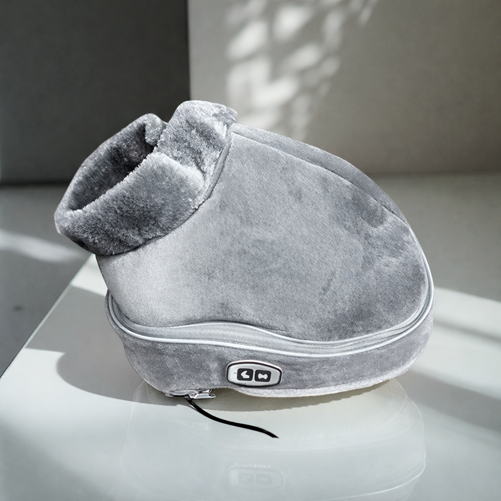 Women's Electric Foot Massager Machine with Shiatsu and Heat Plush Warmer Slippers with Vibration Massage - Image 2