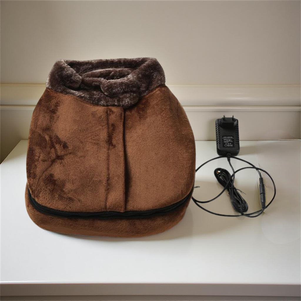 Women's Electric Foot Massager Machine with Shiatsu and Heat Plush Warmer Slippers with Vibration Massage - Image 3