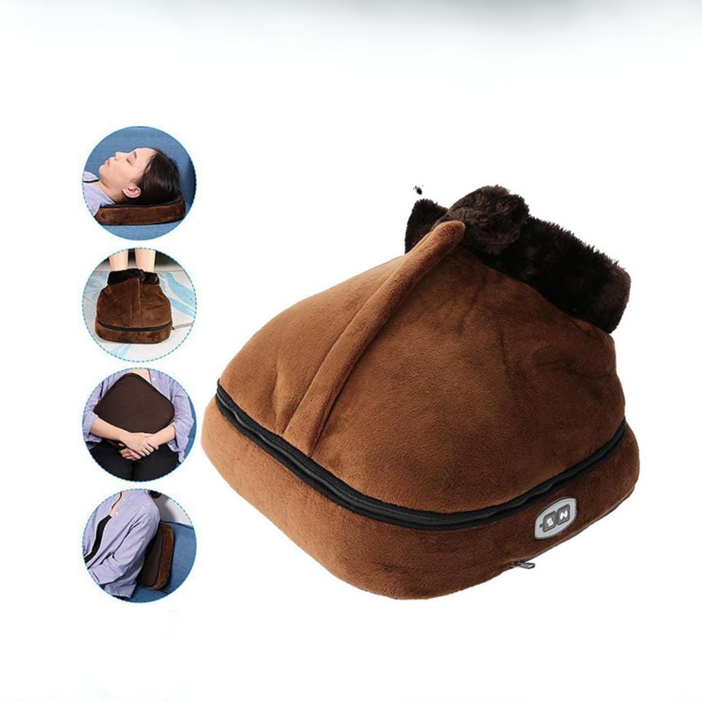 Women's Electric Foot Massager Machine with Shiatsu and Heat Plush Warmer Slippers with Vibration Massage - Image 5