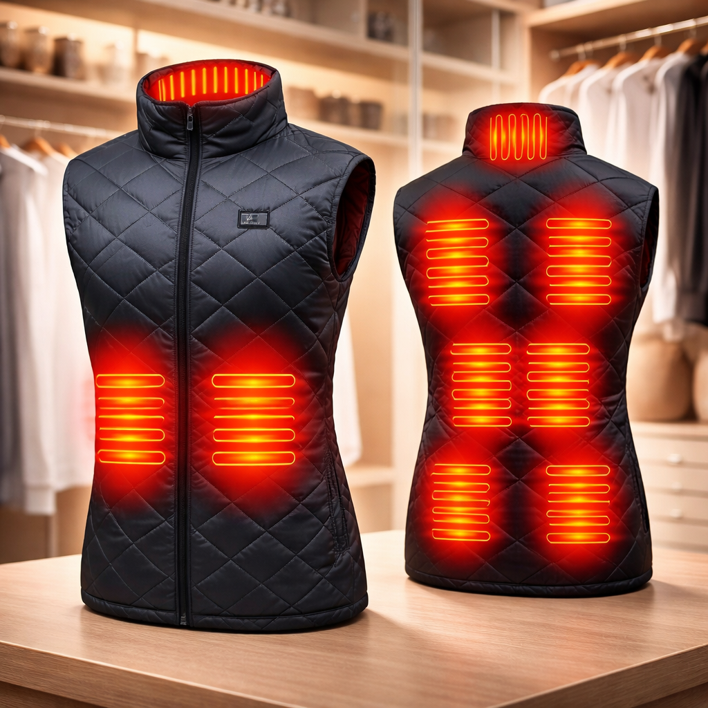 Women's Electric Heated Vest with Quilted Diamond Pattern and Zippered Pockets - Image 5