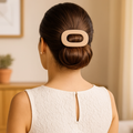 Women's Flat Matte Hair Claw Clip with Comfort Hold and Oval Detail - Image 1