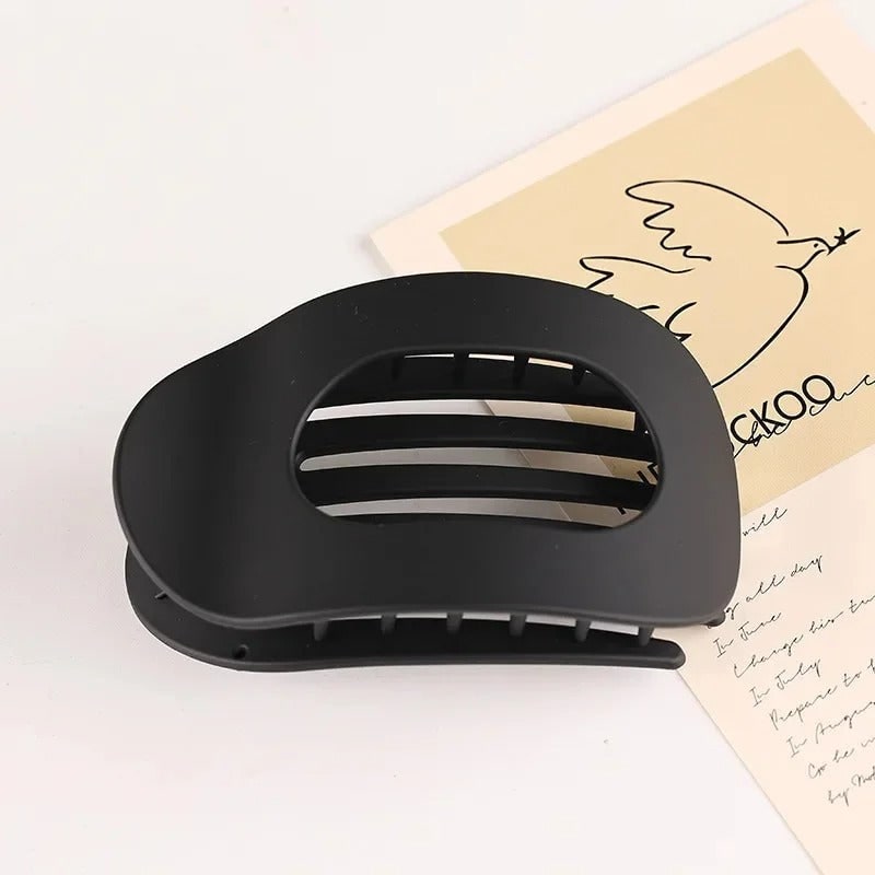 Women's Flat Matte Hair Claw Clip with Comfort Hold and Oval Detail - Image 11