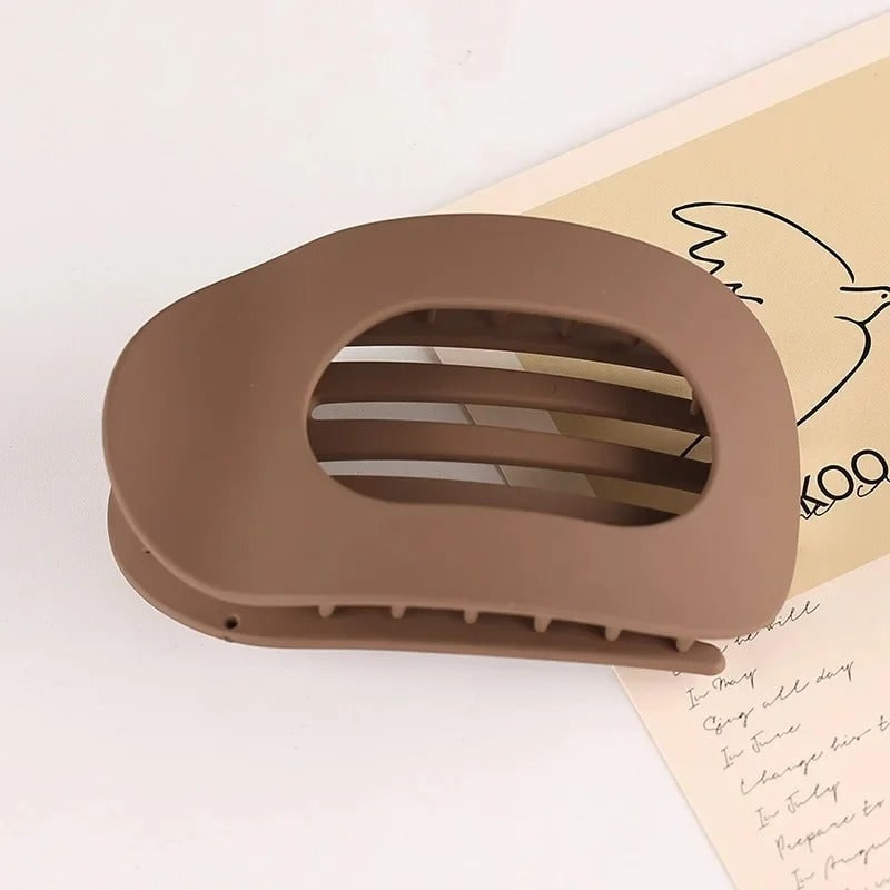 Women's Flat Matte Hair Claw Clip with Comfort Hold and Oval Detail - Image 12