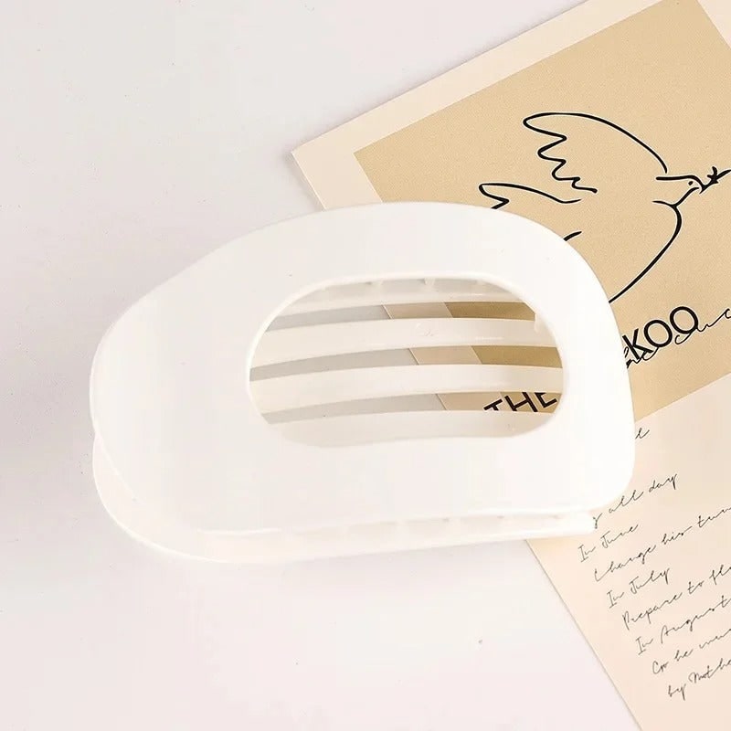 Women's Flat Matte Hair Claw Clip with Comfort Hold and Oval Detail - Image 13