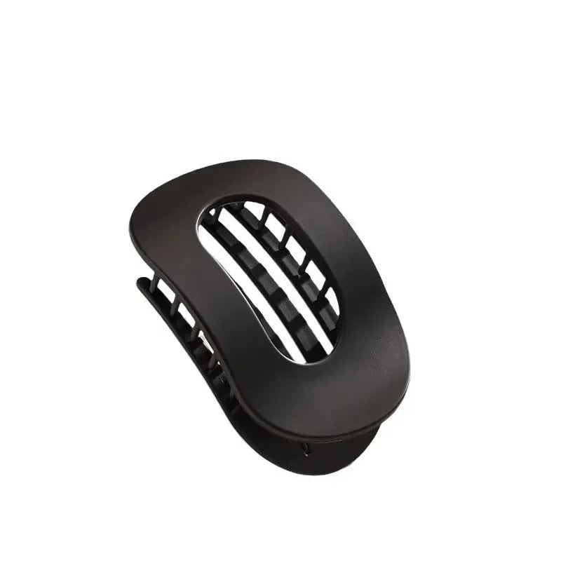 Women's Flat Matte Hair Claw Clip with Comfort Hold and Oval Detail - Image 9