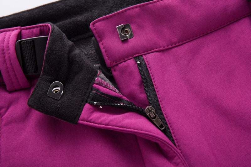 Women's Fleece Lined Softshell Hiking Pants with Water Resistant Straight Leg - Image 6