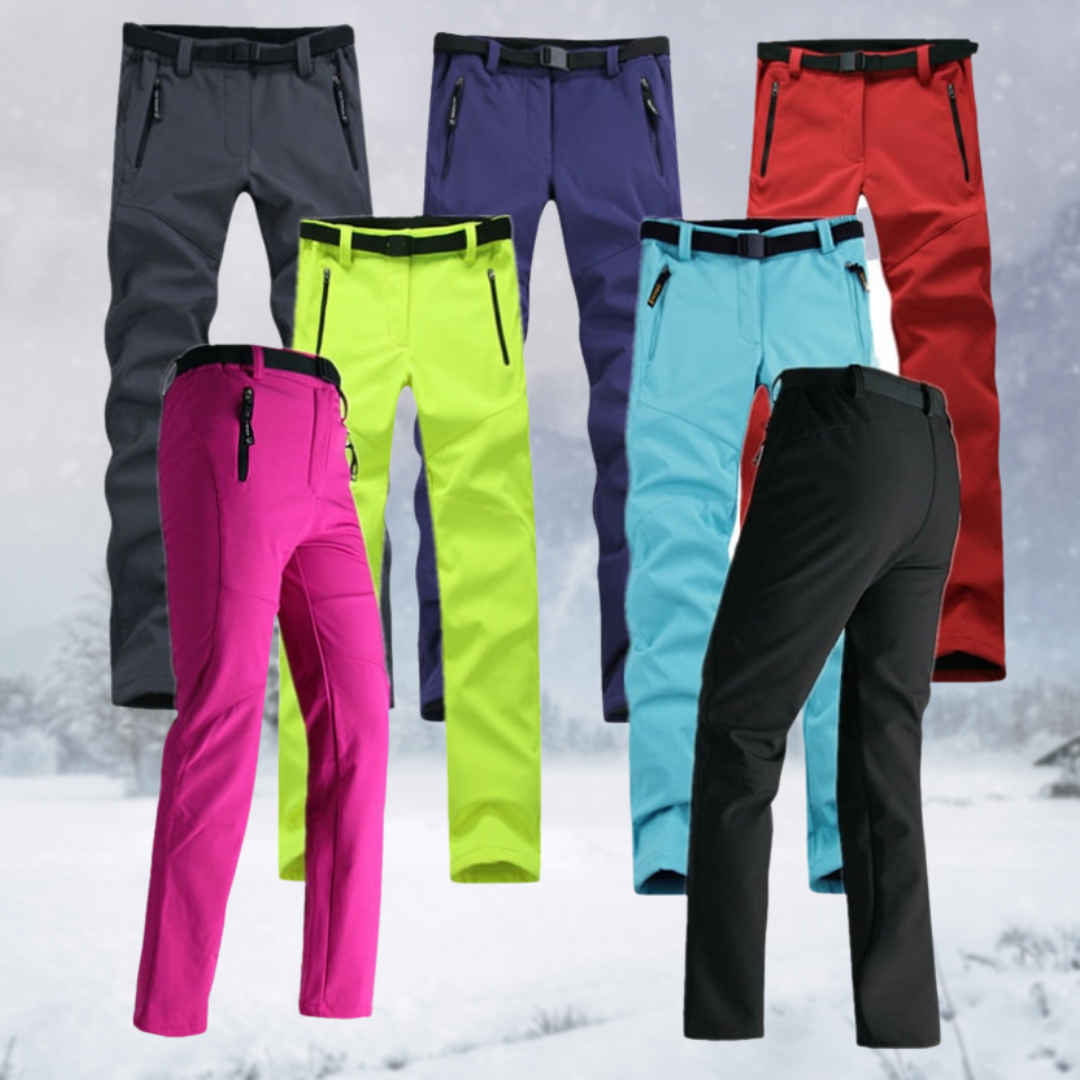 Women's Fleece Lined Softshell Hiking Pants with Water Resistant Straight Leg - Image 7