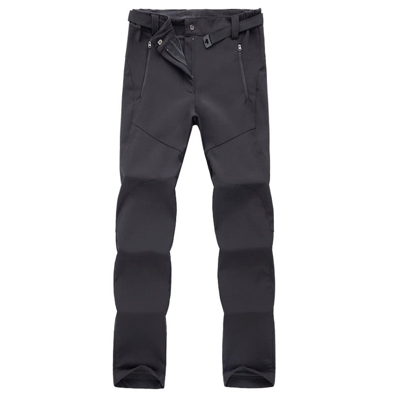 Women's Fleece Lined Softshell Hiking Pants with Water Resistant Straight Leg - Image 9