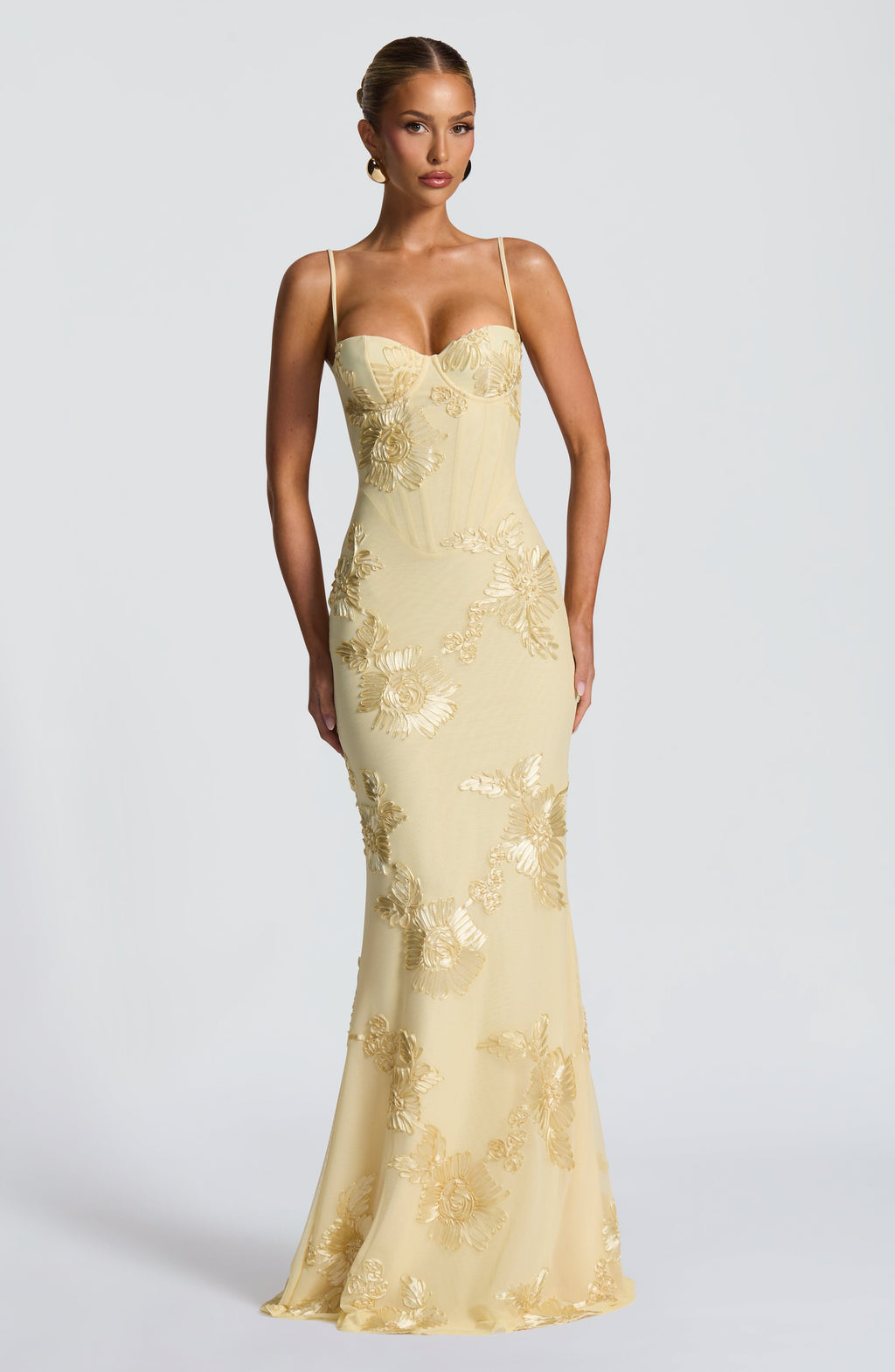 Audrey | Women's Floral Embroidered Maxi Dress for Wedding Guests