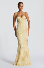 Audrey | Women's Floral Embroidered Maxi Dress for Wedding Guests