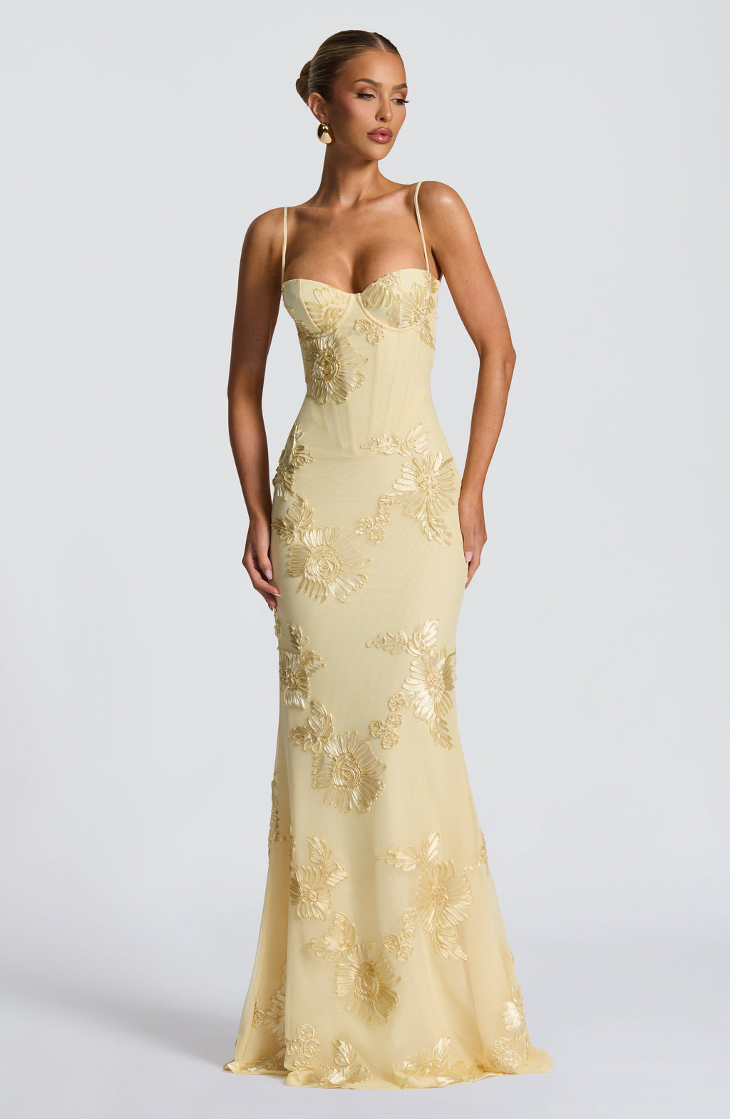 Audrey | Women's Floral Embroidered Maxi Dress for Wedding Guests