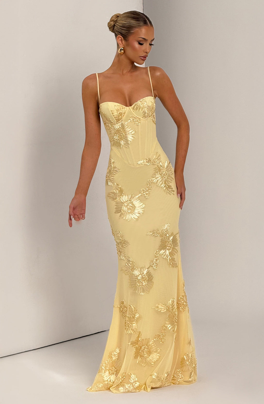 Audrey | Women's Floral Embroidered Maxi Dress for Wedding Guests