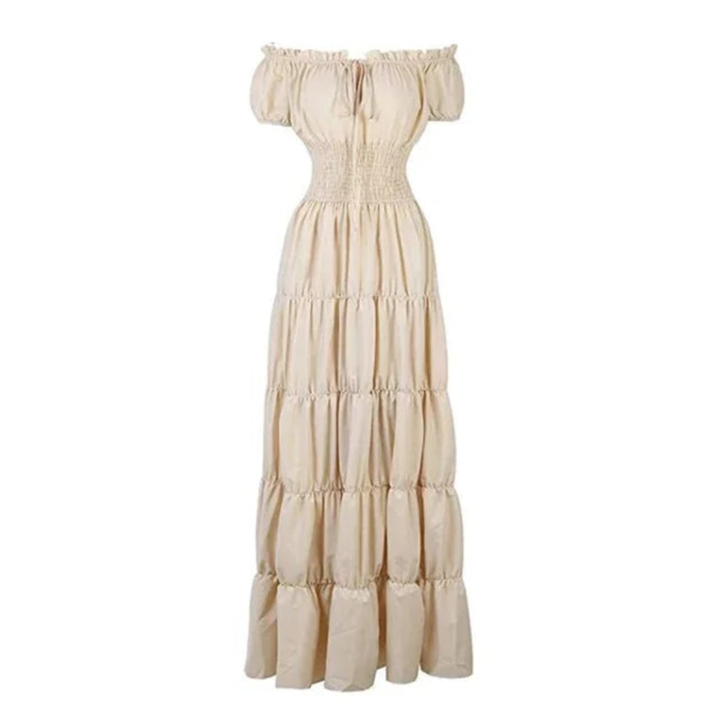 Women's Halloween Boho Maxi Dress with Off-The-Shoulder Tiered Skirt and Smocked Waist Floral - Image 2