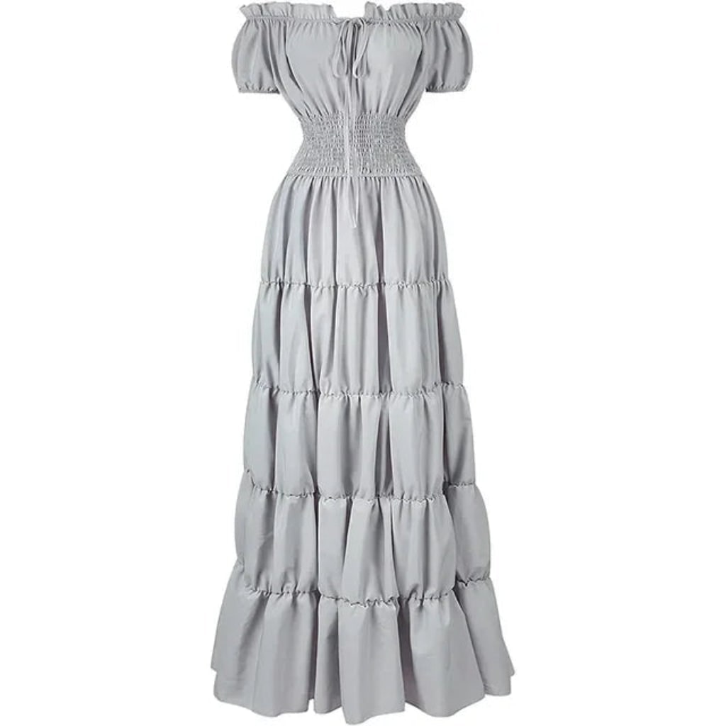 Women's Halloween Boho Maxi Dress with Off-The-Shoulder Tiered Skirt and Smocked Waist Floral - Image 6