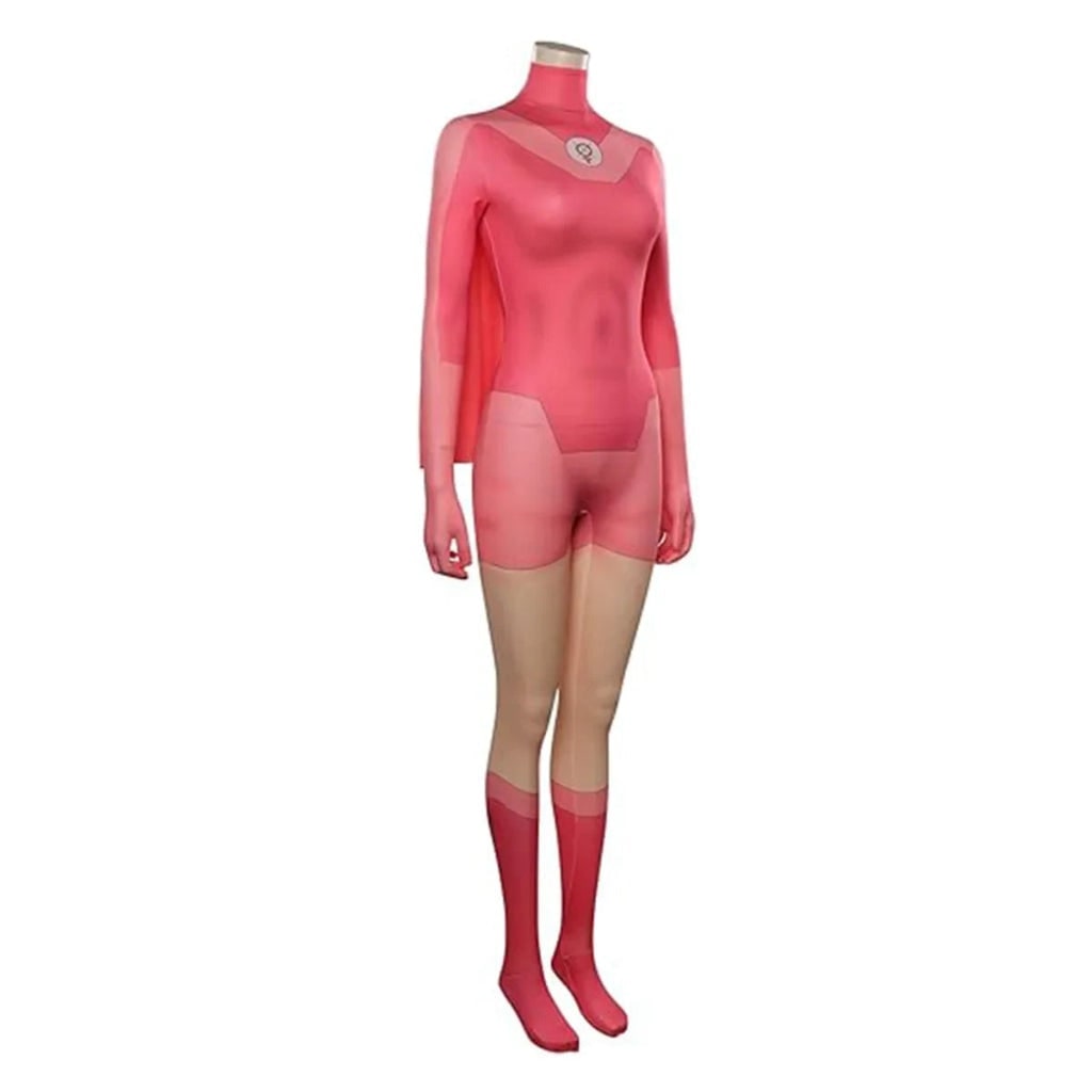 Women's Halloween Cosplay Superhero Costume Bodysuit with Cape and Integrated Gloves - Image 2