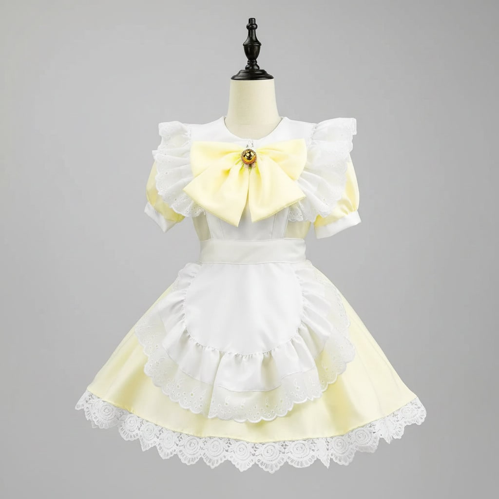 Women's Halloween French Maid Costume with Apron for House Cosplay Dress Plus Size - Image 3