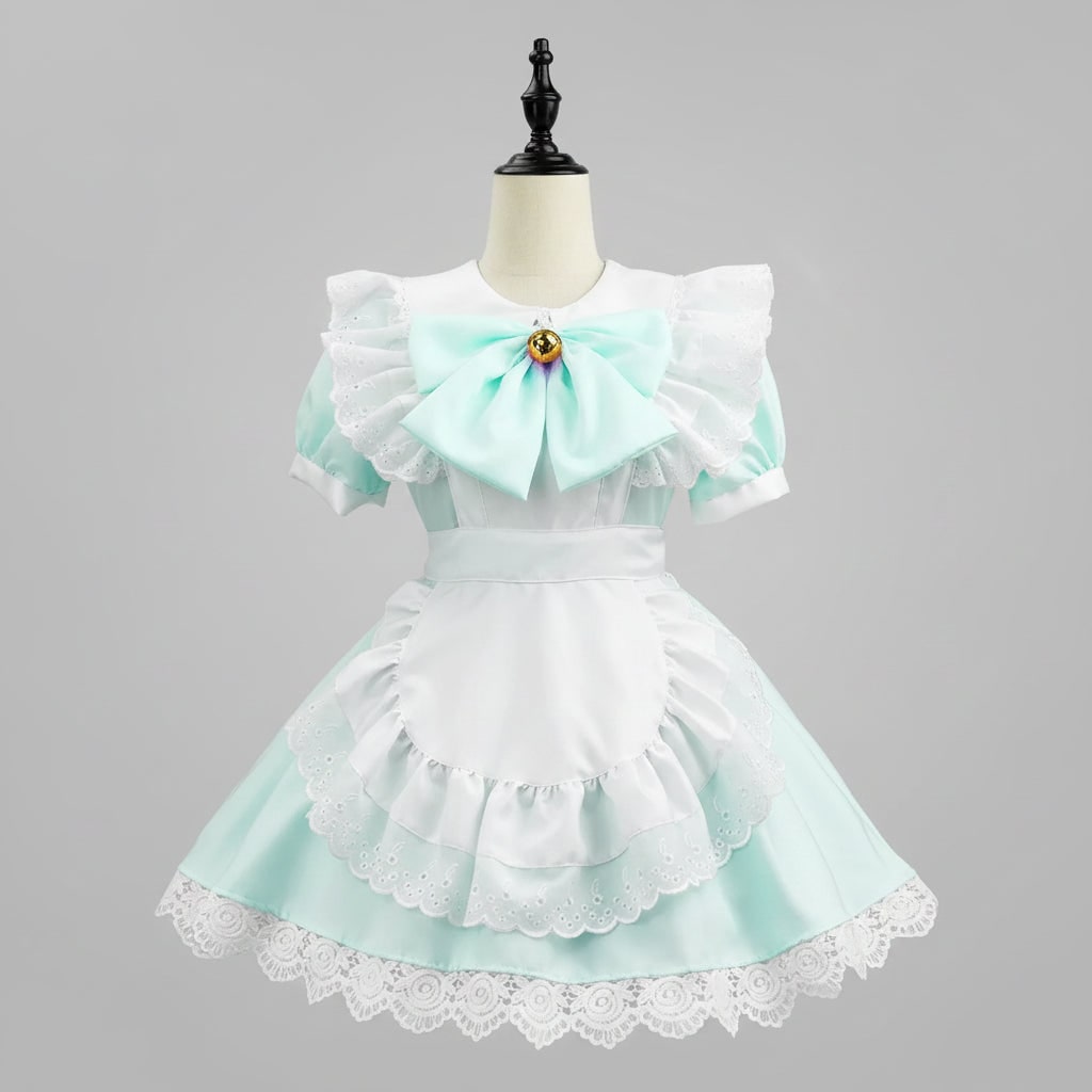 Women's Halloween French Maid Costume with Apron for House Cosplay Dress Plus Size - Image 4