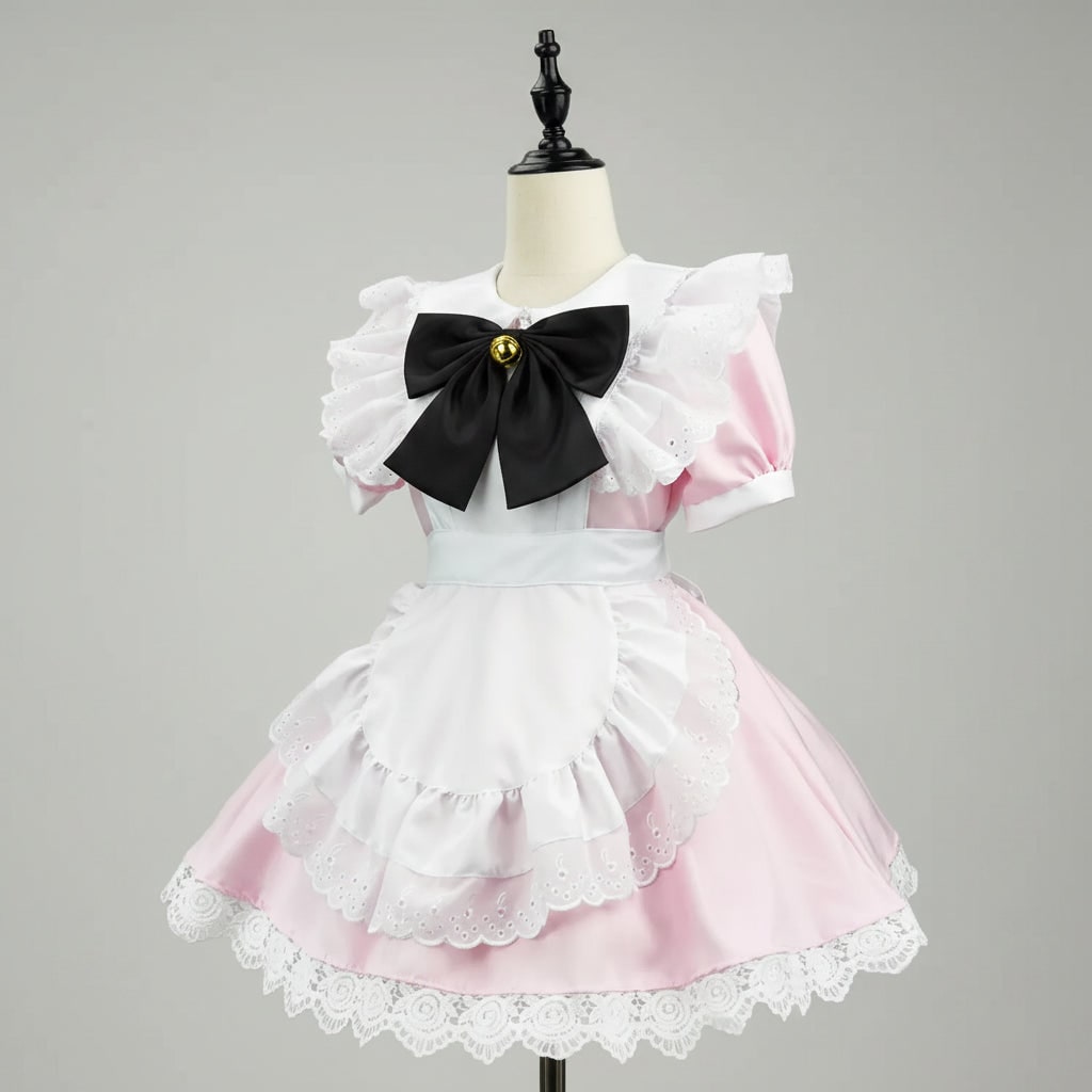 Women's Halloween French Maid Costume with Apron for House Cosplay Dress Plus Size - Image 6