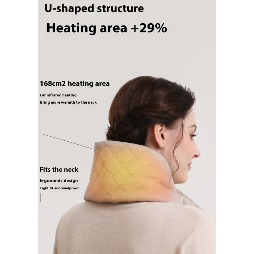 Women's Heated Neck Scarf with 3 Heat Settings Soft Fleece Lining and Quilted Puffer Design - Image 3