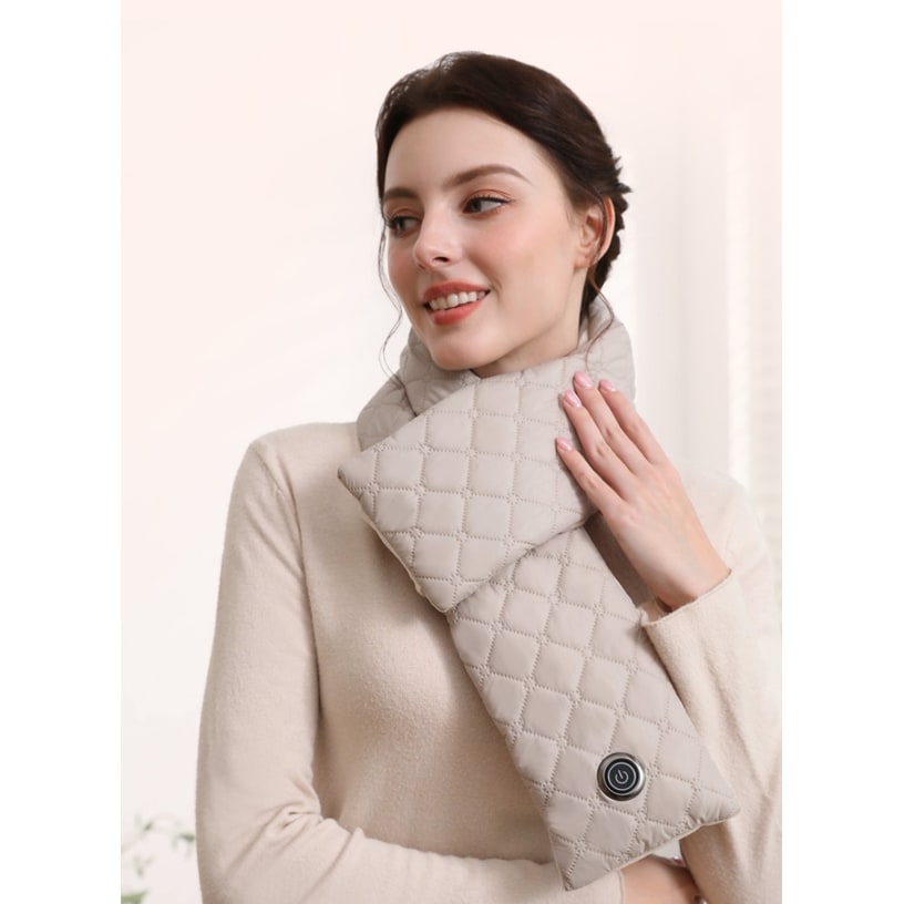Women's Heated Neck Scarf with 3 Heat Settings Soft Fleece Lining and Quilted Puffer Design - Image 5
