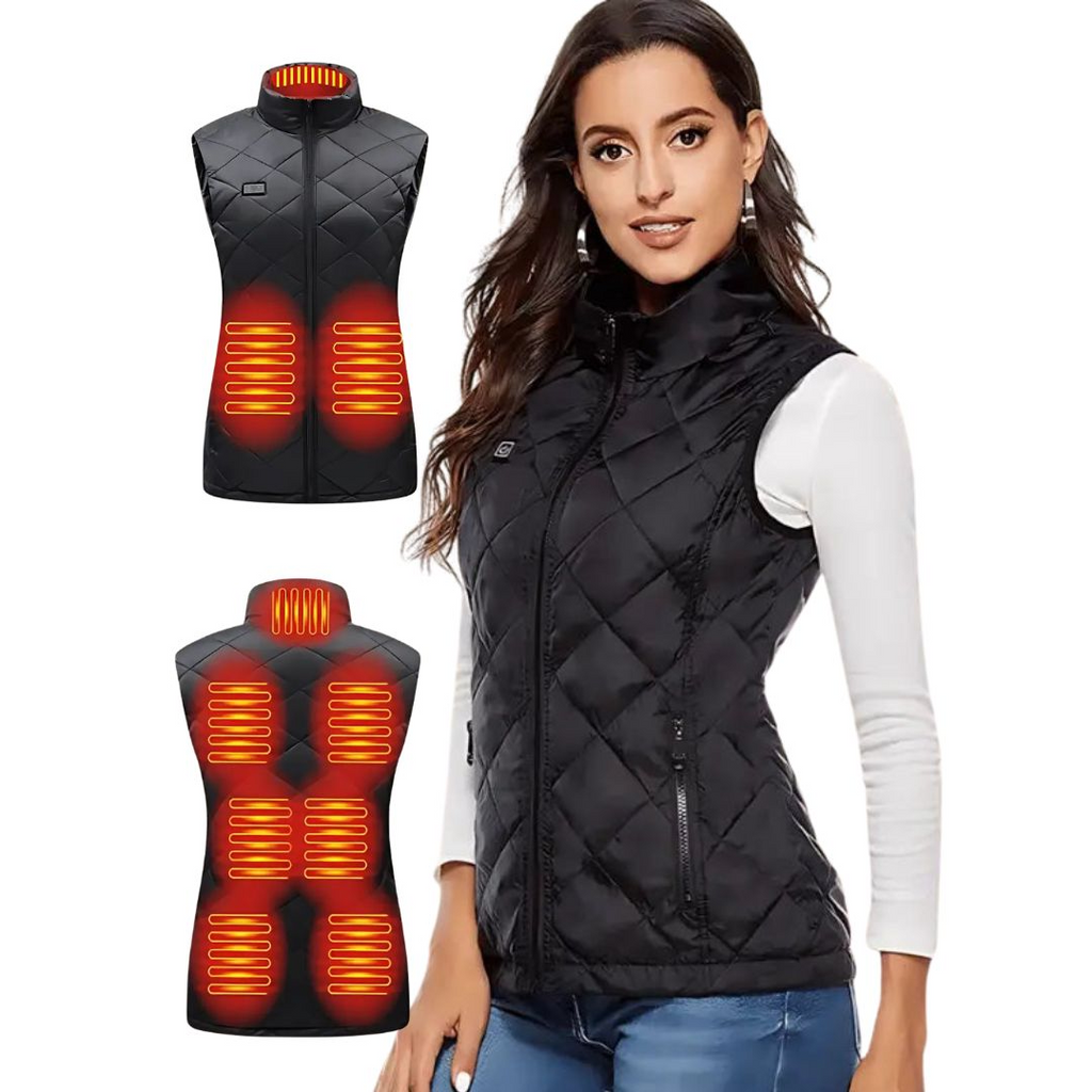 Women's Heated Vest with USB Rechargeable Battery Lightweight Electric Quilted Gilet - Image 1