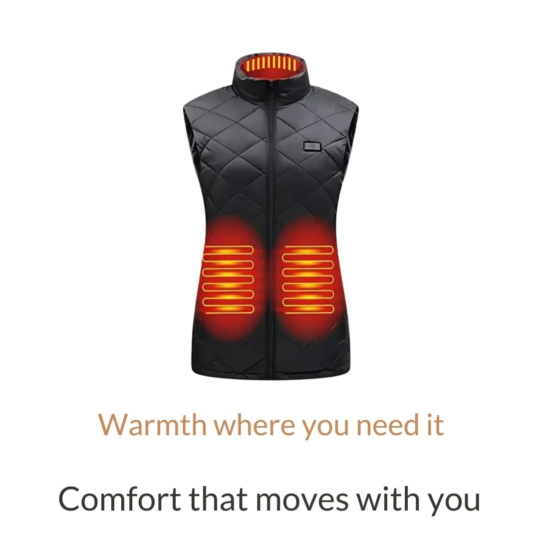 Women's Heated Vest with USB Rechargeable Battery Lightweight Electric Quilted Gilet - Image 3
