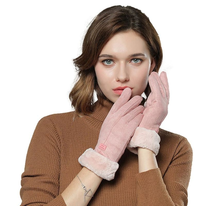 Women's Heated Winter Gloves with Faux Suede Fur Cuffs and USB Rechargeable Warmth - Image 6