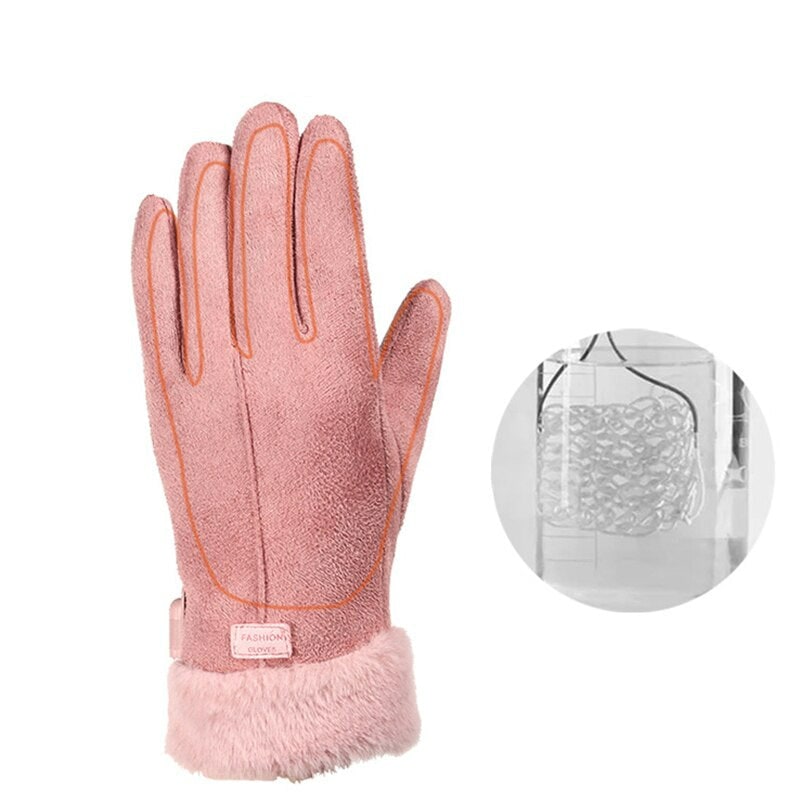 Women's Heated Winter Gloves with Faux Suede Fur Cuffs and USB Rechargeable Warmth - Image 7