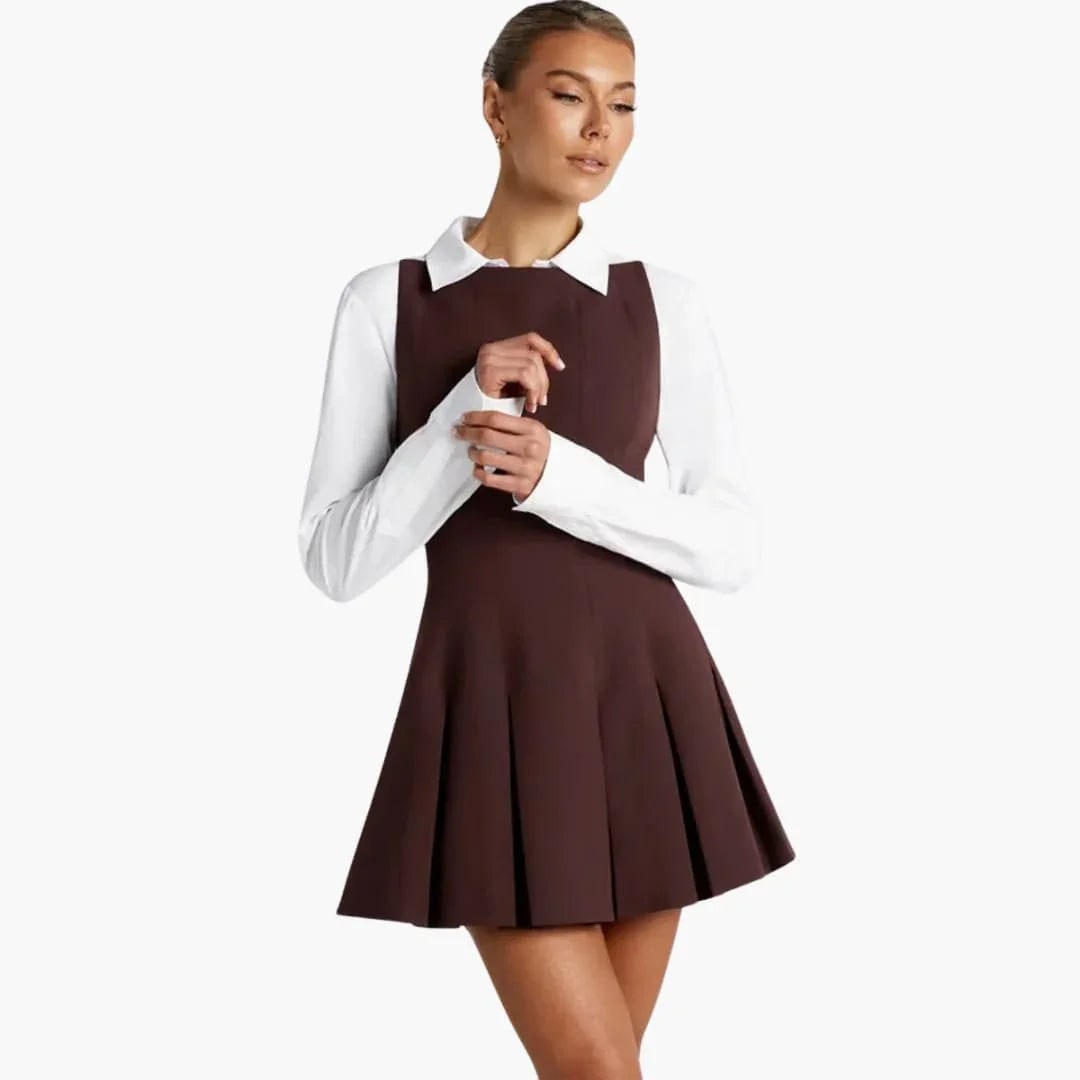 Women's Homecoming Backless Mini Dress with Open Back Spaghetti Straps and Box Pleats - Image 6