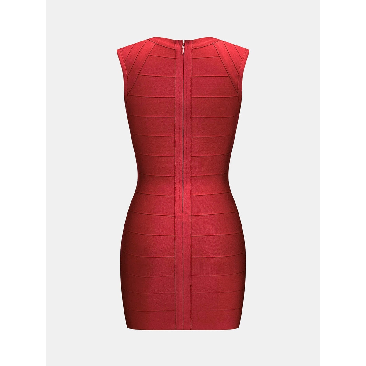 Women's Homecoming Bandage Bodycon Mini Dress with Deep V-Neck and Structured Paneling - Image 3
