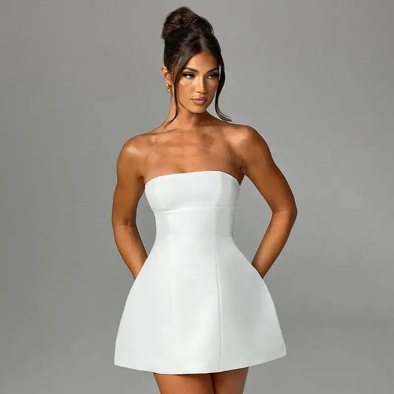 Women's Homecoming Dress Strapless A-Line Mini with Structured Bodice Sleeveless - Image 1