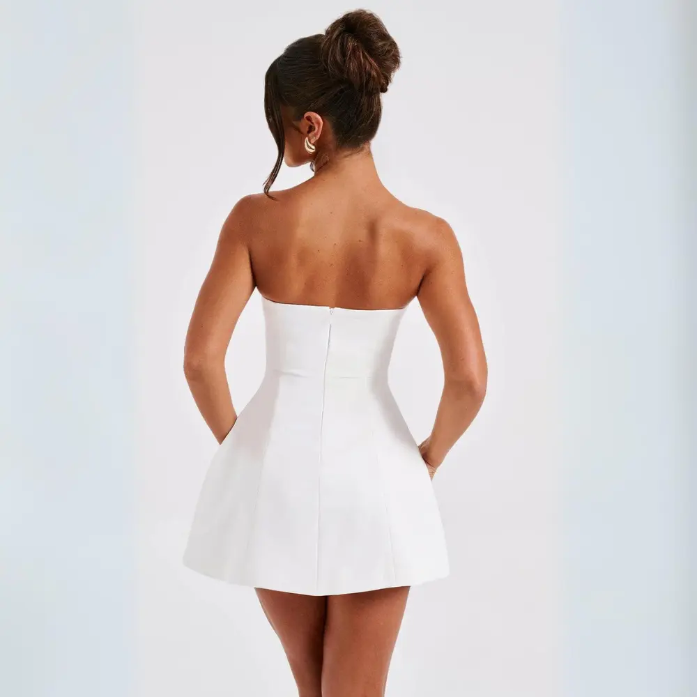Women's Homecoming Dress Strapless A-Line Mini with Structured Bodice Sleeveless - Image 4