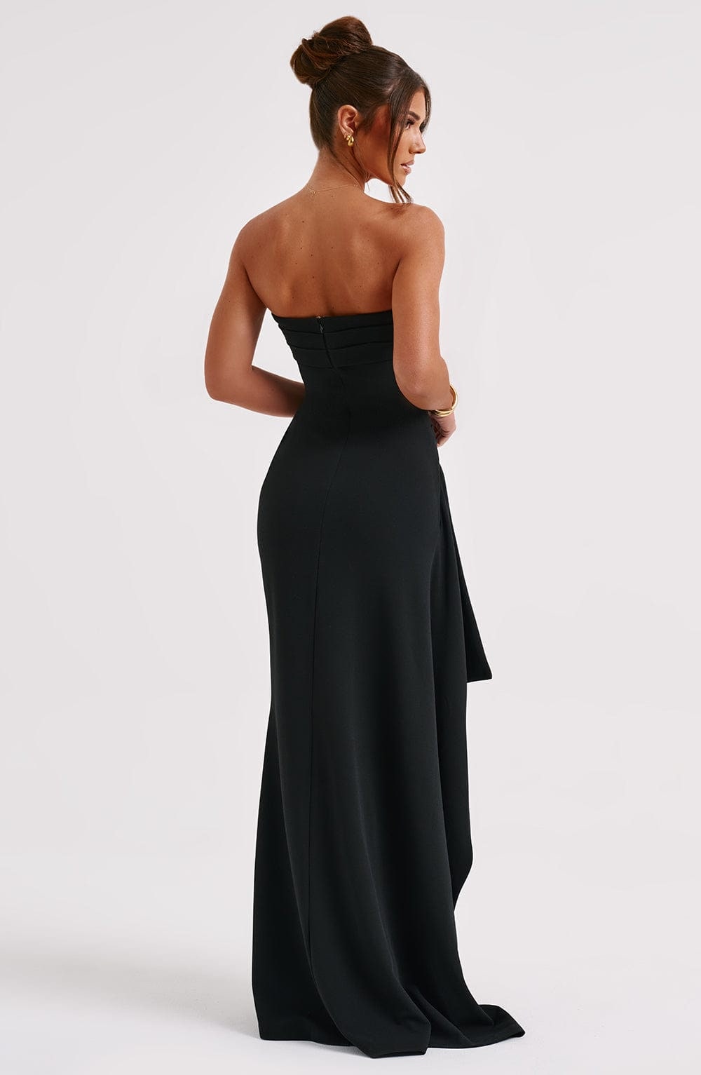 Women's Homecoming Dress Strapless Maxi with Ruched Bodice and High Slit Wedding Guest - Image 2