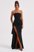 Women's Homecoming Dress Strapless Maxi with Ruched Bodice and High Slit Wedding Guest - Image 4