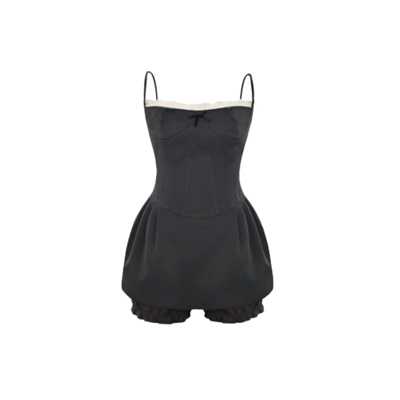 Women's Homecoming Dress Two Piece Set with Corset Camisole and Ruffled Shorts - Image 7