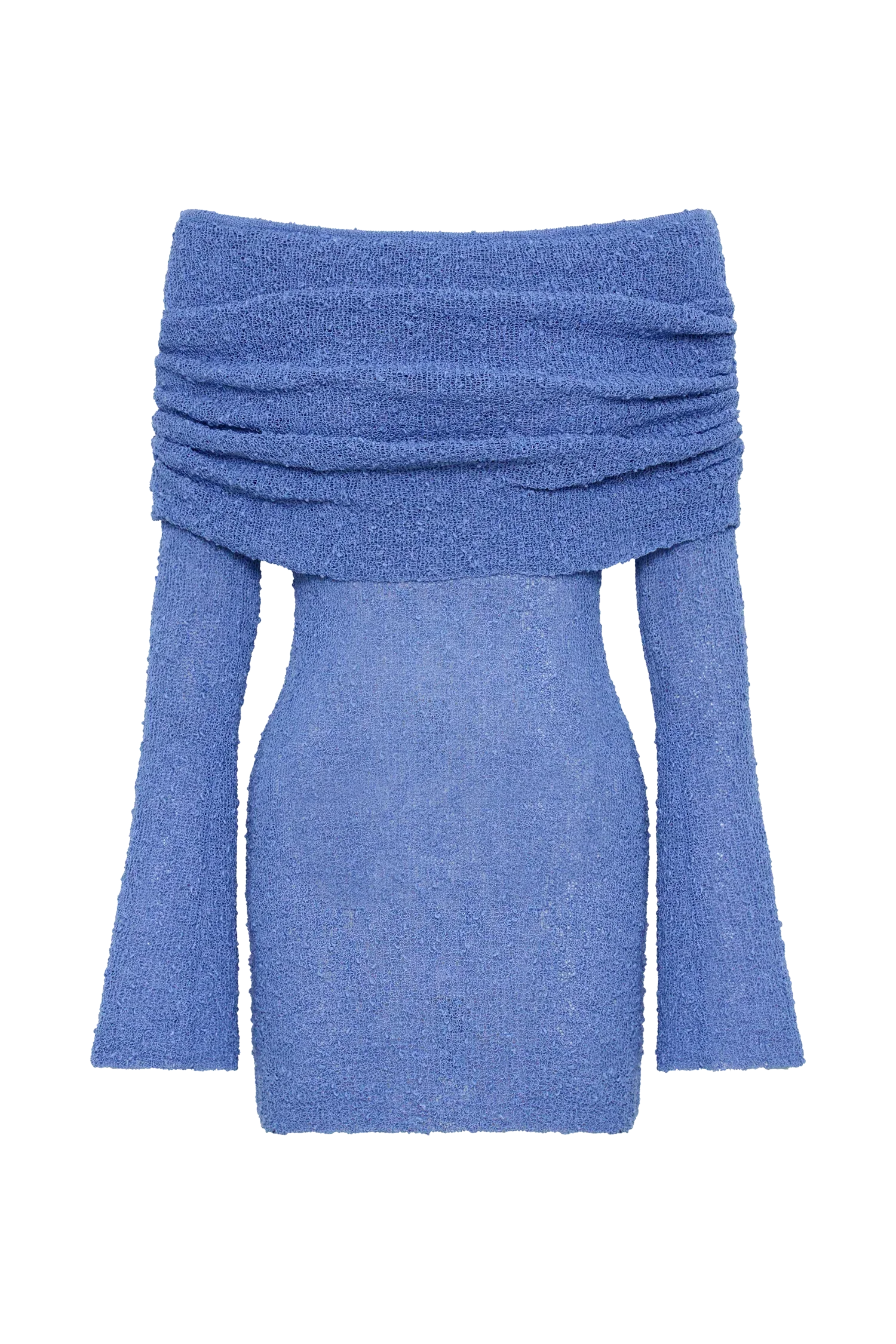 Women's Homecoming Knit Mini Dress with Off Shoulder Long Sleeves and Bell Cuffs - Image 12