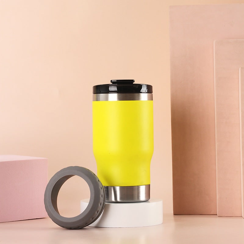 Women's Insulated Stainless Steel Coffee Travel Mug with Non-Slip Silicone Ring and Leak Proof Lid - Image 11