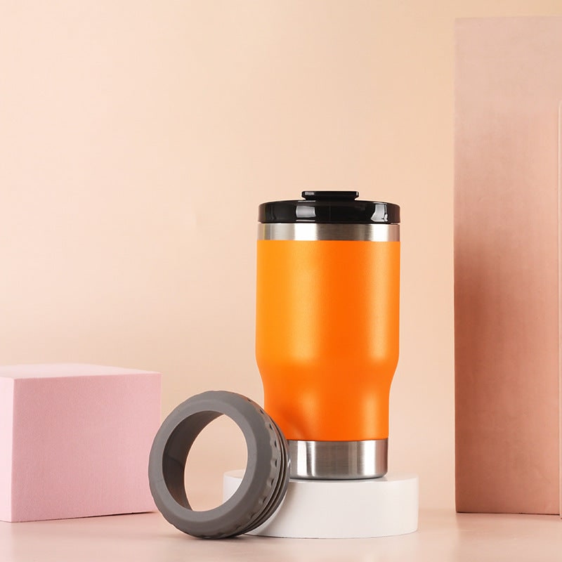 Women's Insulated Stainless Steel Coffee Travel Mug with Non-Slip Silicone Ring and Leak Proof Lid - Image 12