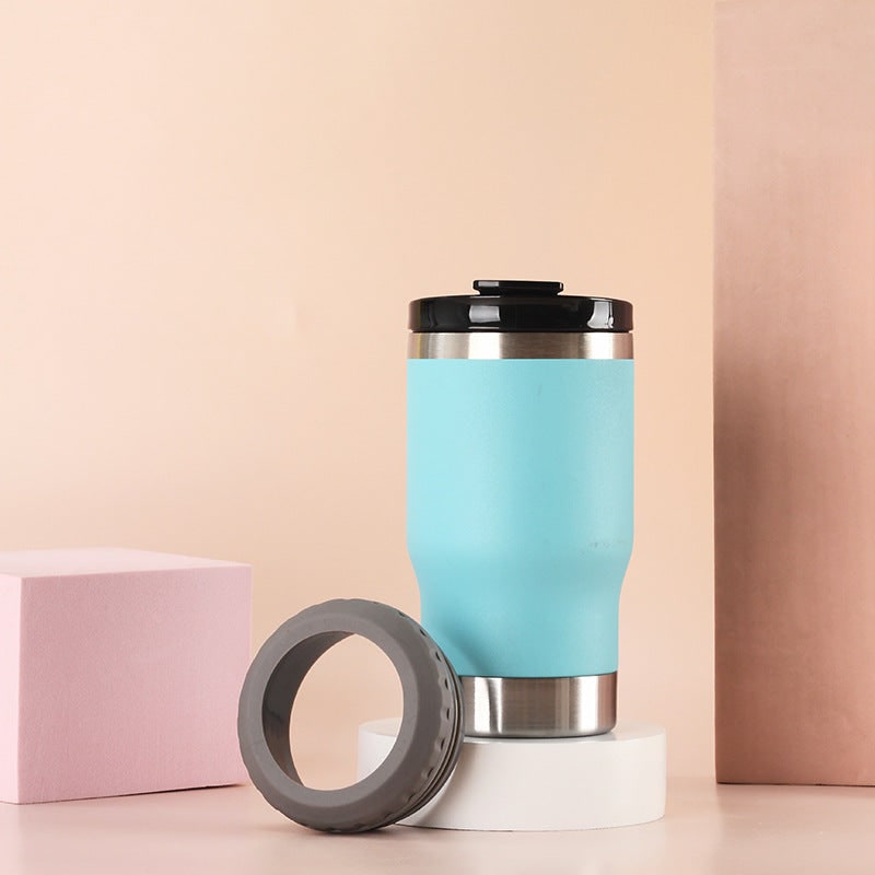 Women's Insulated Stainless Steel Coffee Travel Mug with Non-Slip Silicone Ring and Leak Proof Lid - Image 13