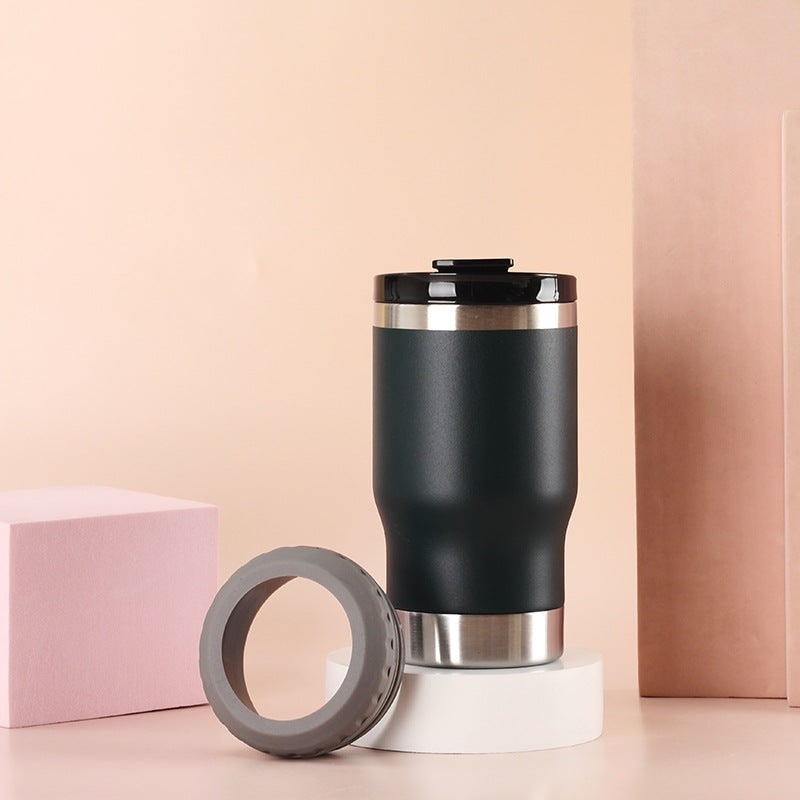 Women's Insulated Stainless Steel Coffee Travel Mug with Non-Slip Silicone Ring and Leak Proof Lid - Image 15