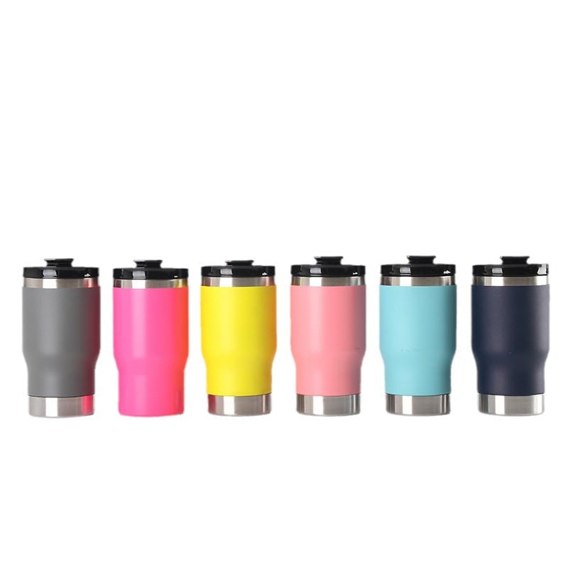 Women's Insulated Stainless Steel Coffee Travel Mug with Non-Slip Silicone Ring and Leak Proof Lid - Image 5
