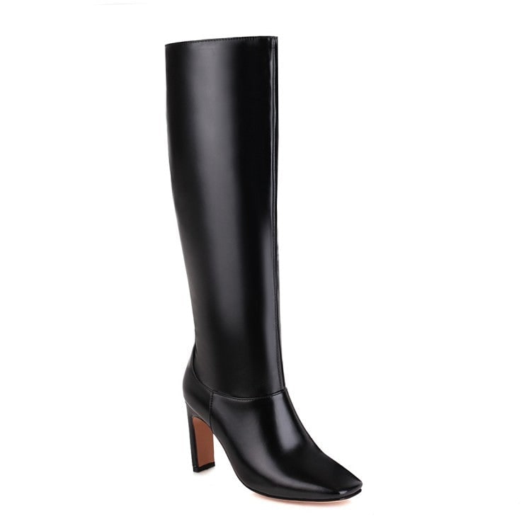 Women's Knee High Boots with Square Toe and Heel for Fall Winter - Image 2