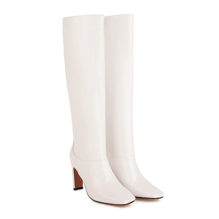 Women's Knee High Boots with Square Toe and Heel for Fall Winter - Image 4
