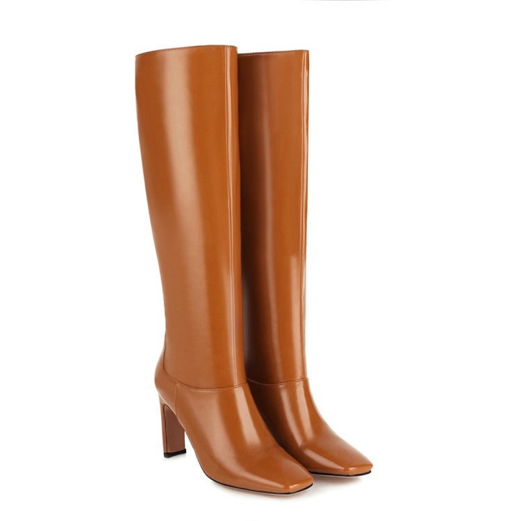 Women's Knee High Boots with Square Toe and Heel for Fall Winter - Image 6