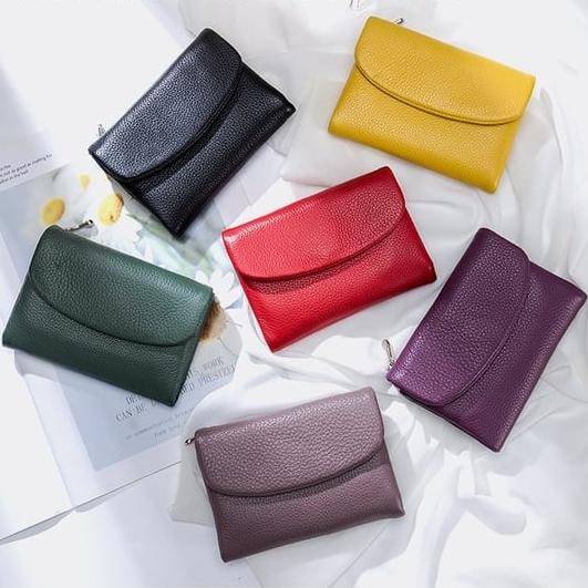 Women's Leather Bifold Wallet with Dual Zipper Pockets and Card Slots - Image 23