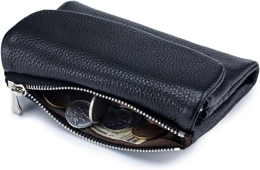 Women's Leather Bifold Wallet with Dual Zipper Pockets and Card Slots - Image 30