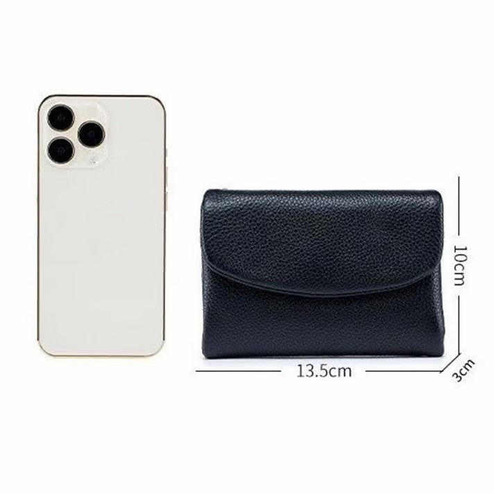 Women's Leather Bifold Wallet with Dual Zipper Pockets and Card Slots - Image 32