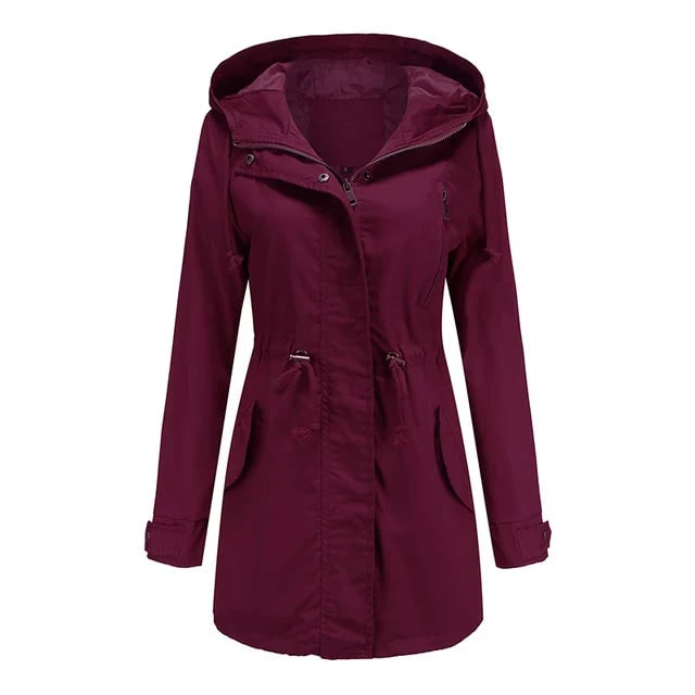 Women's Leather Utility Fleece Jacket with Drawstring Waist and Hood - Image 14